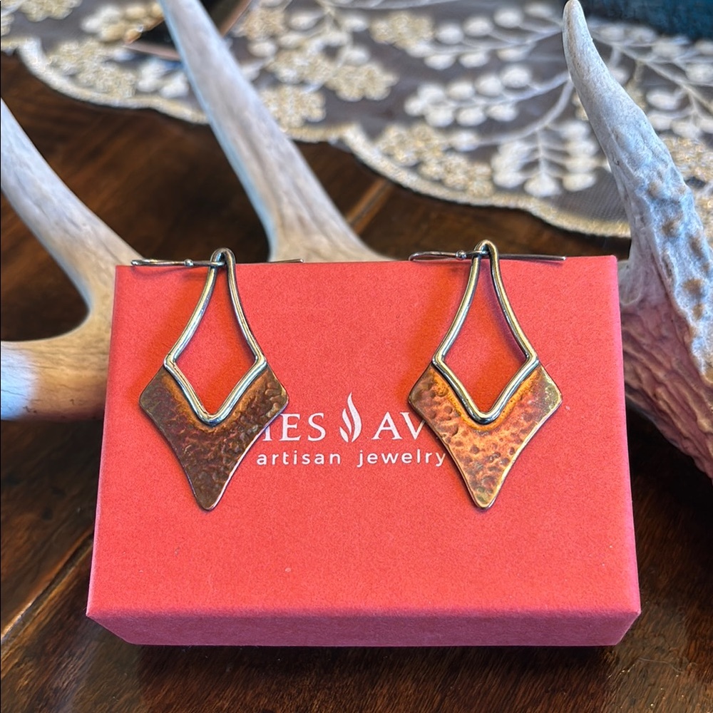 Geometric Copper Earrings